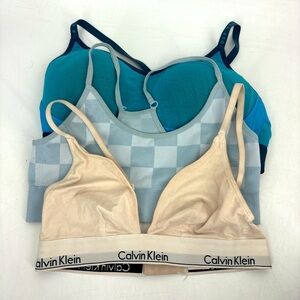 Lot of 3 Fitness Bras Calvin Klein Target Under Armour Sport Bras Padded Medium